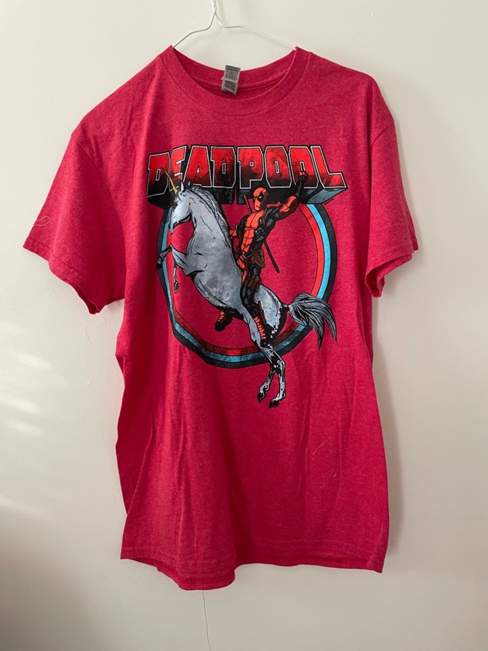 Deadpool Graphic Tee with White Unicorn like New